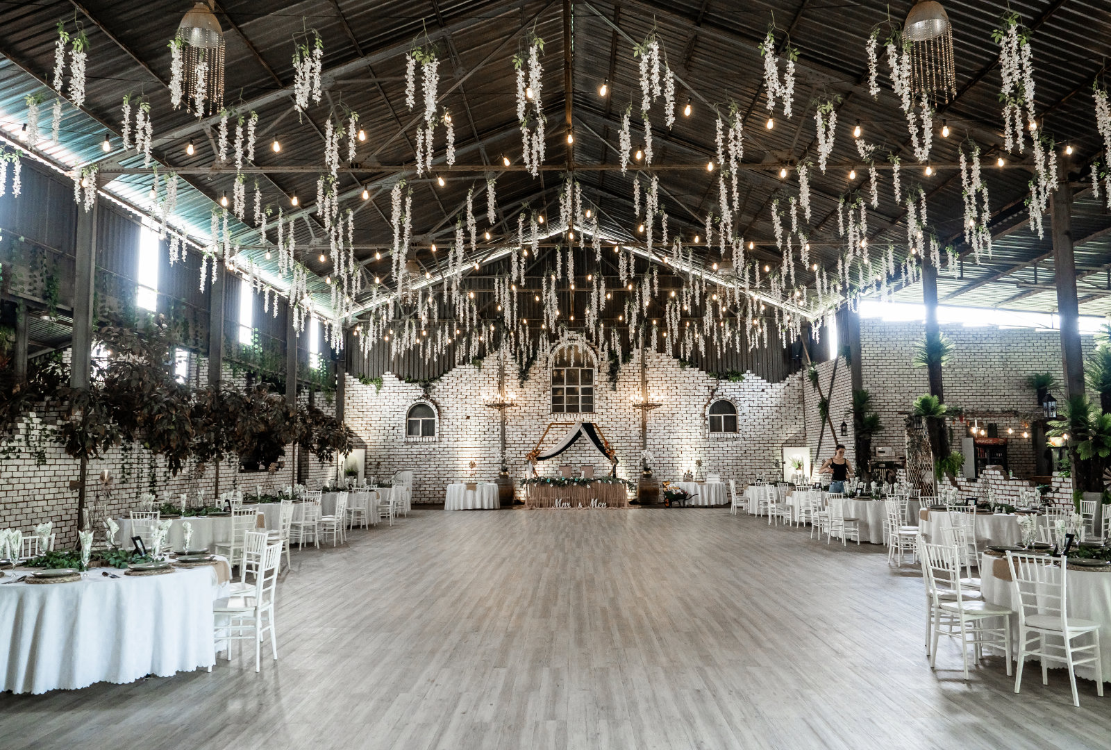 Wedding venue decorated and ready for a viewing